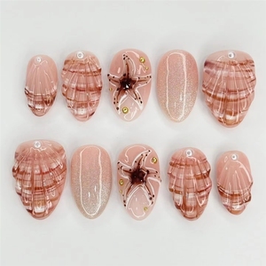 Faux Ongles à Presser Fleurs du Jardin Secret, Courts, Forme Amande, Rose, Thème Printemps-Été, Art des Ongles, Inspiré des Contes de Fées, Vente Chaude - Product Image 2