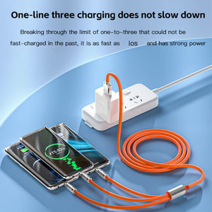 สายชาร์จเร็ว3 in 1 120W 6A สายชาร์จซิลิโคนเหลว Micro USB Type-C สายข้อมูลโลหะผสมสังกะสีสำหรับโทรศัพท์13 PRO MAX Xiaomi 13 Samsung - Product Image 4