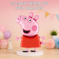 Ballon en feuille de papier de 37 pouces, taille géante, personnage de dessin animé Peppa Pig, décorations de fête pour enfants, utilisation en intérieur