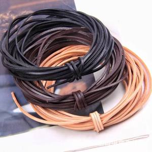 Custom Genuine Cow Leather Flat Strand <b>Thong</b> Cord DIY Bracelet Retro Style Rope <b>String</b> Accessories for Jewelry Making - Product Image 2