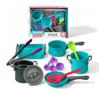 Ensemble de cuisine pour enfants, petit chef, jouet de simulation de cuisine, casseroles et poêles en plastique, ustensiles, jeu de rôle, jouet pour tout-petits