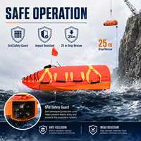 Bateau de sauvetage électrique d'urgence télécommandé avec navigation GPS BeiDou, orange, 2200 lb