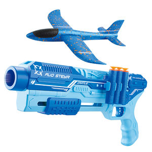 2合1户外玩具枪射击游戏投掷泡沫飞机发射器飞行玩具与6个软子弹为孩子 - Product Image 3