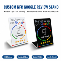 Support de carte NFC215 personnalisé en époxy/acrylique/PVC, étanche, avec code QR, pour hôtels, cartes de visite et restaurants