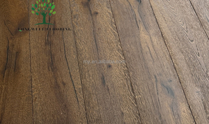 Plancher d'ingénierie en bois dur de chêne blanc européen dentelé de série antique de planche large inachevée finie pour la décoration intérieure - Product Image 4