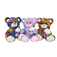 Costume de mascotte ours en peluche rose crème glacée KINGSTONE 30CM, grand jouet en peluche doux rembourré en coton PP, anti-stress, lavable