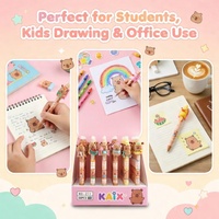 Juego de Bolígrafos de Gel Kawaii al por Mayor, Lindos Bolígrafos Retráctiles de Dibujos Animados de Animales, Tinta Negra y Azul de 0.5 mm, para la Escuela, Oficina, Papelería, Niños