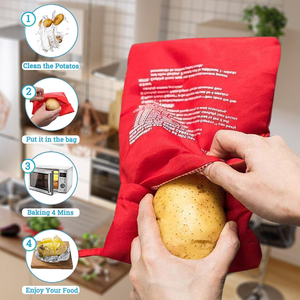 Klear KV-100 Lot de 4 sacs réutilisables écologiques pour cuire les pommes de terre au micro-ondes, cuisson rapide en 4 minutes, outils parfaits pour les fruits et légumes - Product Image 5