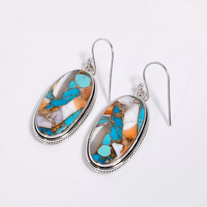 Orecchini Pendenti Vintage con Motivo Ovale per Donne, Eleganti Gioielli alla Moda per le Vacanze - Product Image 1