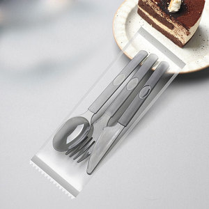 Nhiệm Vụ Nặng Nề Nhựa Du Lịch Sang Trọng Thìa Cá nhân Bọc Mạnh Mẽ Bạc Đen Dùng Một Lần Số Lượng Lớn Đóng Gói Để Đi Đồ Dùng Bộ - Product Image 5