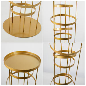 Support à fleurs en fer doré de luxe LANJO, centre de table de mariage, décorations de table en fil métallique de haute qualité et durables - Product Image 4