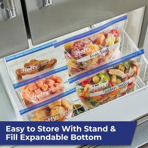 ถุงพลาสติกสำหรับแช่แข็งแบบปิดผนึก ขนาดครึ่งแกลลอน ถุงเก็บอาหารแบบใช้แล้วทิ้ง - Product Image 4