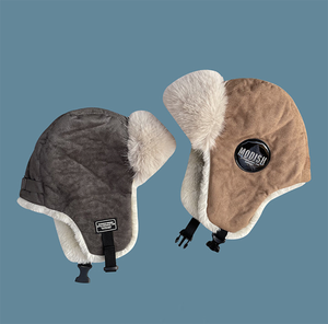 Winter Echtpelz Earflap Trapper Hut Russische Herren Wolle Aviator Trooper Hut - Product Image 2