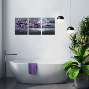 Màu đen và trắng trăng tròn trên Biển Đại Dương tường nghệ thuật trừu tượng cảnh biển tác phẩm nghệ thuật - Product Image 5