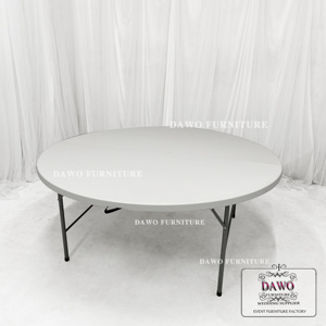 Đồ Nội Thất Gấp Gọn Cắm Trại Vườn Ngoài Trời Bàn Và Ghế Tròn Lớn Bằng Nhựa Màu Trắng - Product Image 5