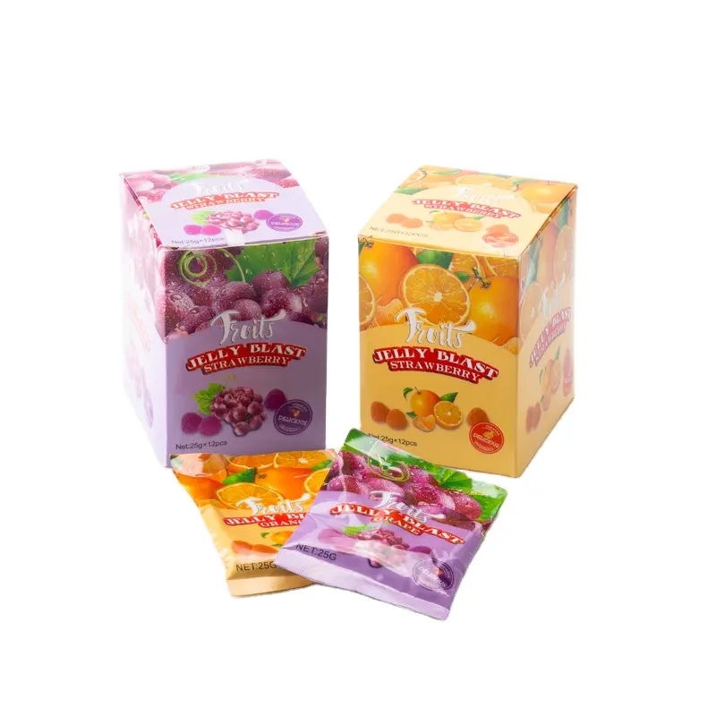 Caramelos Vegan Sugar Free HACCP Jelly Candy Sweets Fruit Chewing Grape Orange Gummy Candy Halal Vegan Friendly Sweet Candy