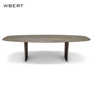 WBERT nordico minimalista in <span class=keywords><strong>legno</strong></span> massello tavolo da pranzo ovale arrotondato Log sala da pranzo mobili tavolo casa - Product Image 1