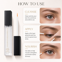 Sérum nourrissant pour cils et sourcils 2 en 1, liquide 7 ml, amplificateur de cils et de sourcils pour cils et sourcils clairsemés, soin quotidien des yeux