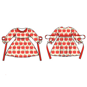 Vestido de Otoño para Niñas Cd-1-1, 95% Algodón, Estampado Personalizado, Estilo Inglés, Corte en A, Manga Larga, Venta al Por Mayor, Personalización de Fábrica - Product Image 3
