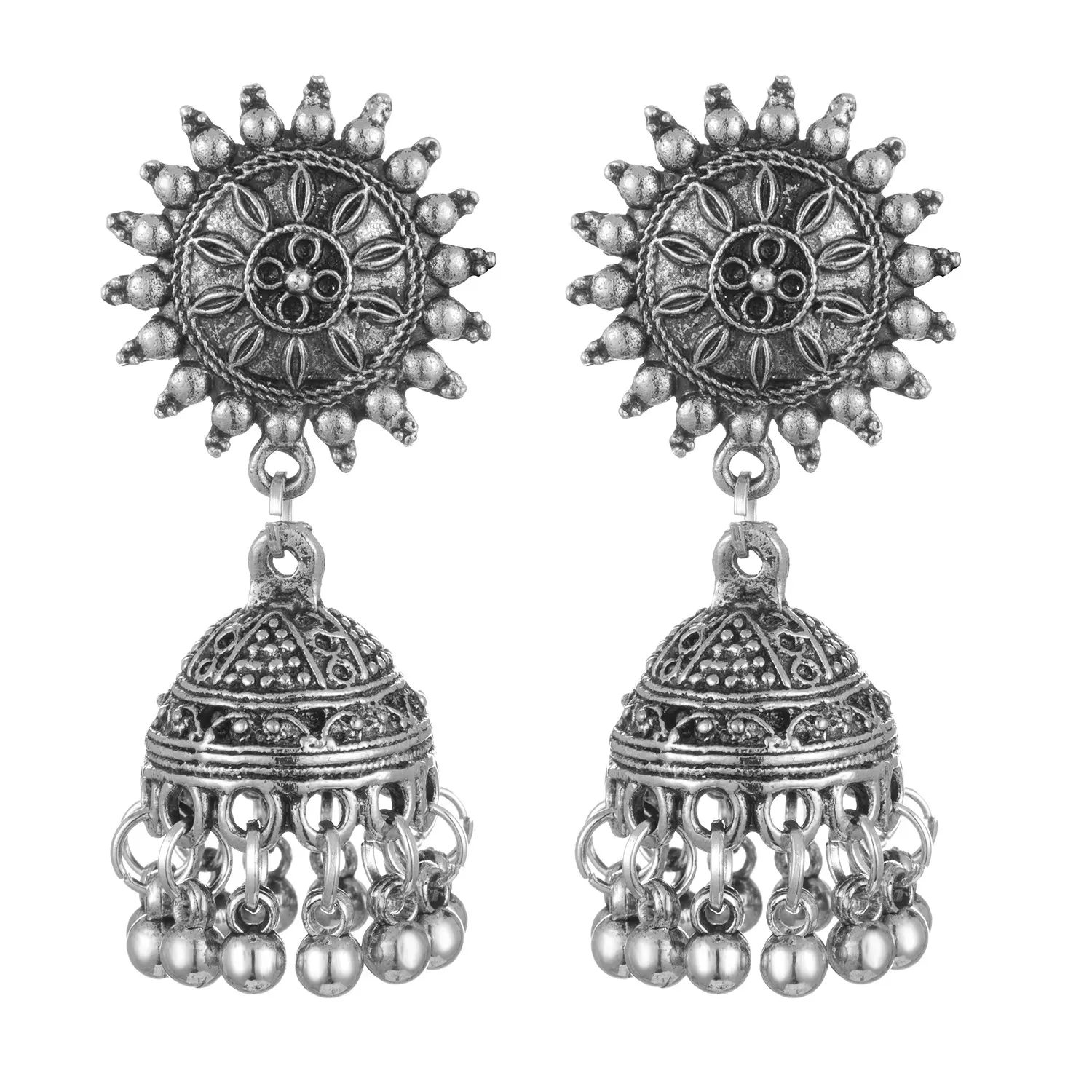 JOJO Fashion Jewelry Women Earring Indian Style Gold Jhumka Earrings Design For Women And Girls Traditional Jewellery