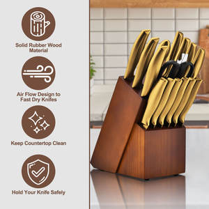 <span class=keywords><strong>Set</strong></span> di <span class=keywords><strong>Coltelli</strong></span> in Acciaio Inox Dorato con Supporto, <span class=keywords><strong>Set</strong></span> di <span class=keywords><strong>Coltelli</strong></span> da Cucina in <span class=keywords><strong>Titanio</strong></span> Dorato Ultra Affilati, <span class=keywords><strong>Coltelli</strong></span> e Accessori da Cucina per Cucinare - Product Image 3