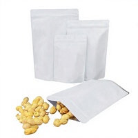 Witte matte aluminiumfolie zak 7,87" x 11,8" Mylar vierkante bodem ritssluiting bovenop vochtbestendige folie voedselstand-up pouches