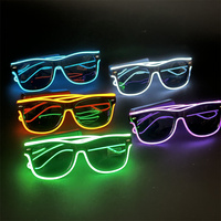 Lunettes de DJ lumineuses LED néon EL Wire pour fêtes, lunettes clignotantes pour fêtes Quinceañera, lunettes LED fantaisie