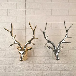 高品质动物雕像树脂工艺酒店装饰家居室办公室装饰鹿头墙装饰中欧民间艺术