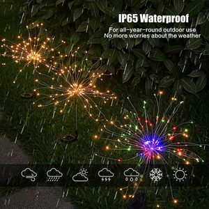 โคมไฟพลังงานแสงอาทิตย์กันน้ำไฟ LED ส่องดาวตกไฟ LED ไฟดอกไม้ไฟสีสันสดใสสำหรับลานภายในได้รับการรับรองจาก FCC - Product Image 4
