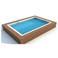 Piscine hors sol rectangulaire en métal personnalisable 4-6 personnes Conteneur piscine en acier inoxydable pour les maisons