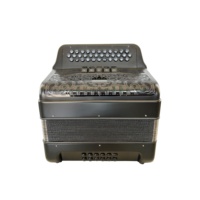 Accordéon professionnel SEASOUND OEM en bois, 34 boutons, 12 basses, 5 registres, noir mat, avec boutons de grille noirs JB3412D