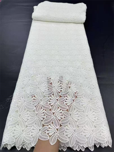 Encaje de Cordón Guipur Blanco con Flores, Tela de Encaje Elegante, Precio Mayorista <span class=keywords><strong>Más</strong></span> Alto, Asoebi Africano PS4029 - Product Image 6