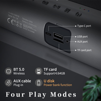 Speaker Portabel 80W 2.1CH 10400mAh Baterai Daya Tahan Lama Multifungsi Subwoofer Bass Dalam Mewah BT TWS PC Gaming Nirkabel