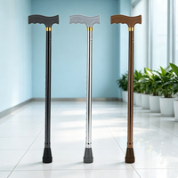 Bastón de Aluminio Ajustable en Altura para Adultos, con Soporte para una Sola Pierna, para Caminar, Muleta para Personas Mayores, Uso en Exteriores