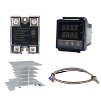 Controlador de Temperatura Digital PID REX-C100 + Relé de Estado Sólido 40A SSR + Sonda Termopar Tipo K + Disipador de Calor