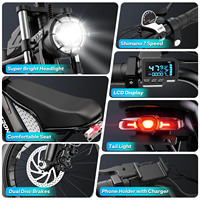 Bicicleta Eléctrica de Montaña Q20 Mini de 20 Pulgadas, 48V, 15Ah, con Batería de Litio, Neumáticos Anchos, para Adultos, Disponible en Almacén