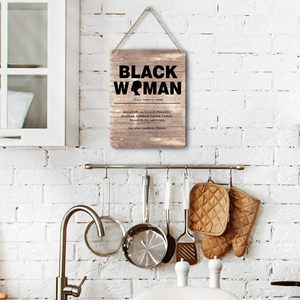 Décoration murale suspendue en bois, logo noir, <span class=keywords><strong>nom</strong></span> <span class=keywords><strong>féminin</strong></span>, inspirant, moderne, HS HS-23Z323, accessoires multifonctionnels pour salon - Product Image 4