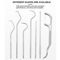 Ensemble de cure-dents réutilisables en acier inoxydable portable, étanche, mini outil de nettoyage buccal en métal, soin des dents, nettoyeur de bouche, fil dentaire