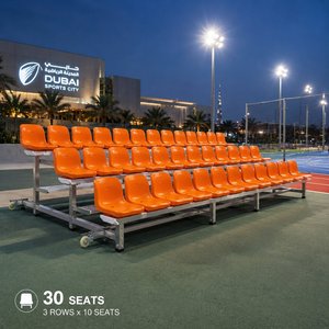 <strong>Rolling</strong> Portable Bleachers Lightweight Aluminum Alloy Frame Weather Resistant Grandstand for All Seasons Events Relocation - Product Image 1