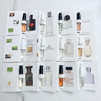Flacons en verre incurvés de 2 ml avec logo personnalisé, best-sellers - Cartes d'échantillons de parfum, papier et carton de haute qualité