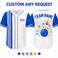 Maillot de baseball personnalisé brodé, design de dessin animé pour fête ou bowling, OEM POD, nom et numéro personnalisés, haut pour homme