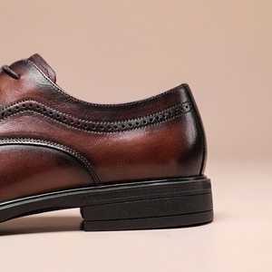 Nouvelle collection printemps, chaussures en cuir pour hommes à motif brogue, style britannique, mariage, décontractées, en cuir véritable, confortables - Product Image 4