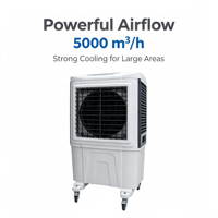 Refroidisseur d'air évaporatif à faible bruit, 5000 m³/h, contrôle mécanique à trois vitesses, pour bureau, magasin, refroidissement intérieur silencieux