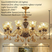 Lámpara de Araña Moderna de Lujo de Cerámica y Cristal con LED para Sala de Estar, Dormitorio, Hotel, Villa, Lámpara Colgante Europea para Decoración del Hogar