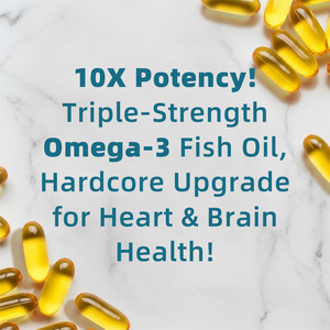 Olio di Pesce <span class=keywords><strong>Omega</strong></span> 3 di Alta Qualità in Capsule Morbide, Tripla Concentrazione EPA DHA, Supporto per Cervello, Cuore e Articolazioni, 180 Capsule <span class=keywords><strong>Omega</strong></span> 3 per Adulti - Product Image 4