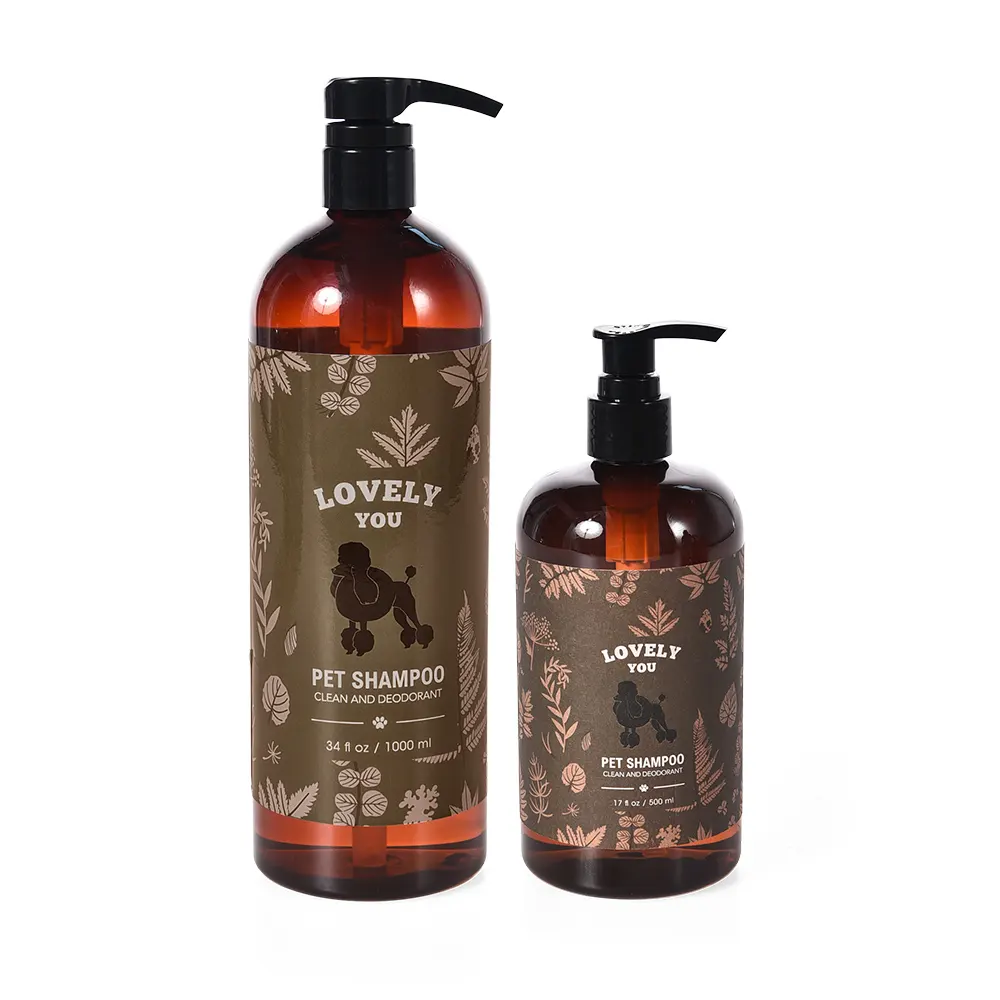 Produits de bain pour animaux de compagnie Marque privée Contrôle des odeurs MSDS Certifié 500ML 1000ML Shampooing pour animaux de compagnie