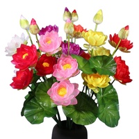 Fleur de Lotus artificielle 7 fourchettes branche de nénuphar plante de verdure pour la décoration de la maison moderne