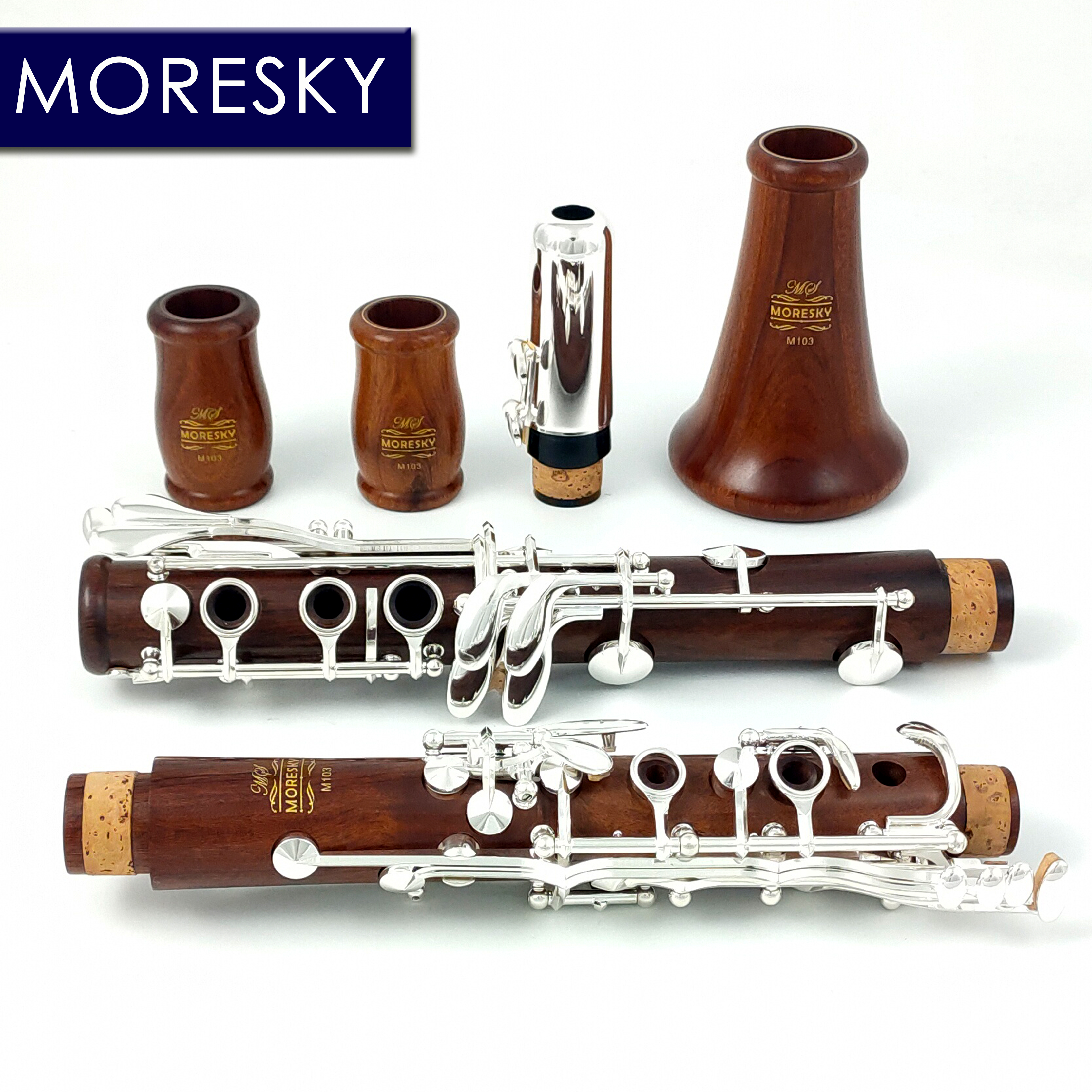 Moresky 木製(エボニー)flute 17穴EメカMFL-202 E♭ローズウッド