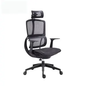 Sedia da ufficio ergonomica girevole nera di fascia alta e confortevole per Computer