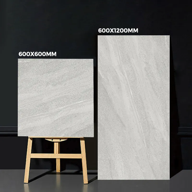 Modern Design 600x1200mm Dark Grey Porcelain Floor Tiles Full Body Rustic Matt Surface for Kitchen and Bathroom Balcony Use